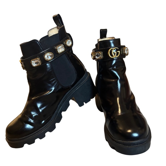 Jeweled Chunky Boots – Designer-Inspired Style - Picture 1 of 9